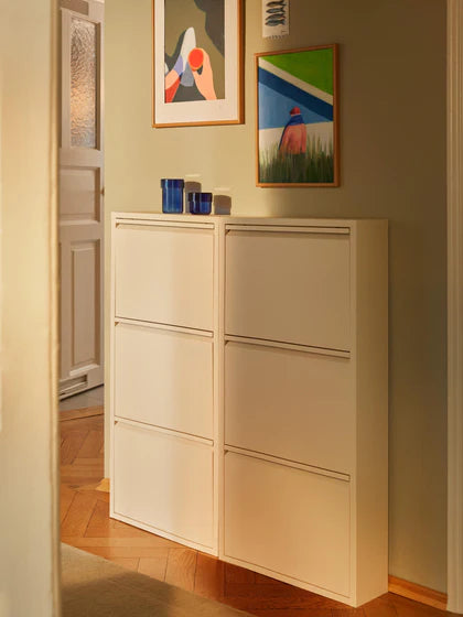 Set da 2 – 1 acquistato = 2 ricevuti Mobile porta scarpe da parete pieghevole Caruso – Bianco