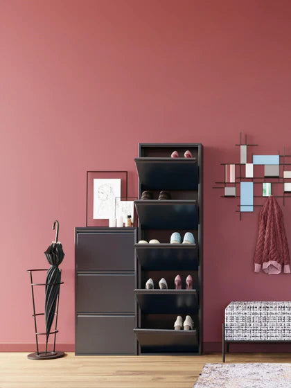 Set da 2 – 1 acquistato = 2 ricevuti Mobile porta scarpe da parete pieghevole Caruso – Grigio scuro